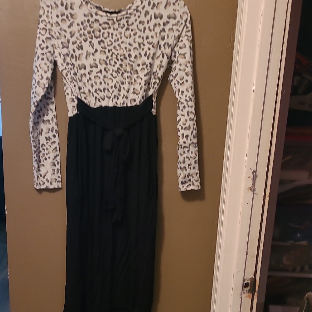 Leopard Print Long Sleeve Dress